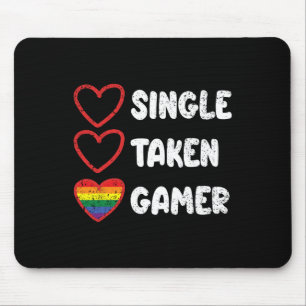 Single Taken Gamer Gay Pride Flag Lgbt-q Gaming Vi Mouse Pad