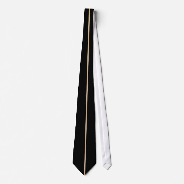 Single Tan Stripe on Black Tie (Front)