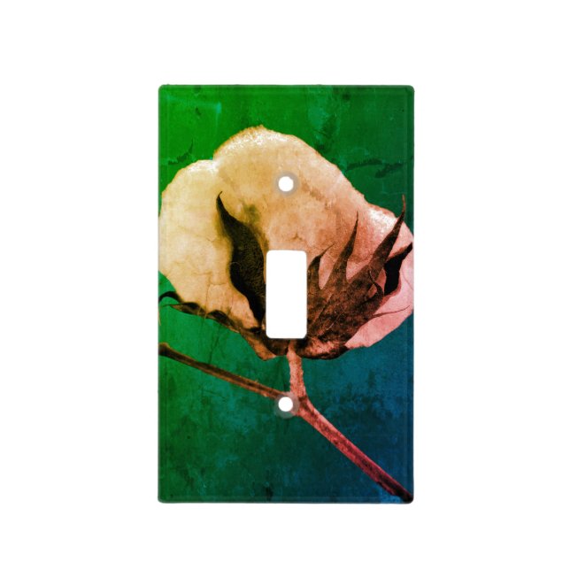 Single Toggle Cotton Boll Light Switch Plate (Front)
