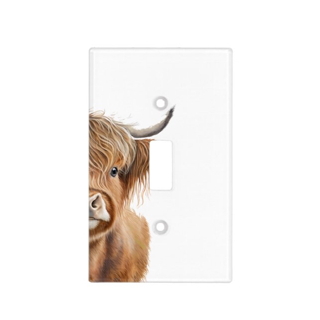 Single Toggle highland cow light switch cover  (Front)