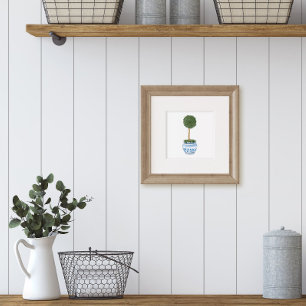 Single Topiary Tree in Chinoiserie Planter Art Poster