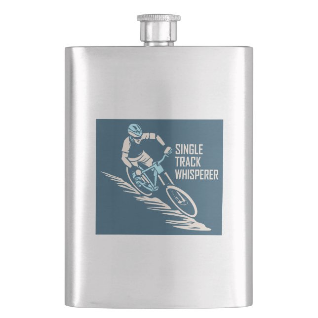 Single Track Whisperer Mountain Biking Flask (Front)