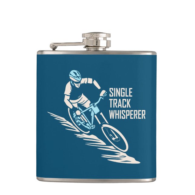 Single Track Whisperer Mountain Biking Flask (Front)