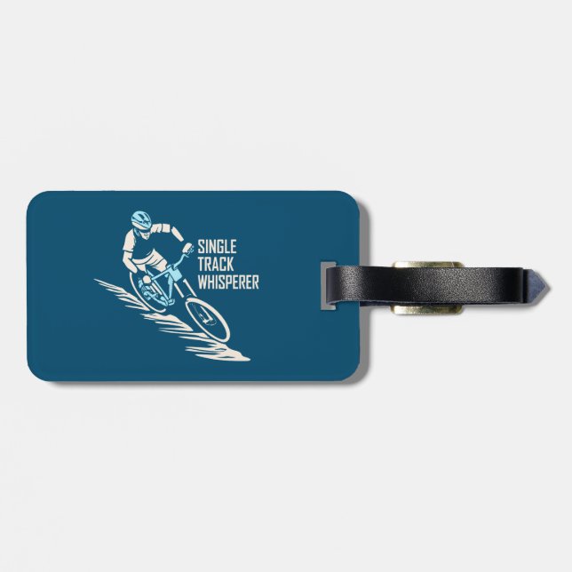 Single Track Whisperer Mountain Biking Luggage Tag (Back Horizontal)