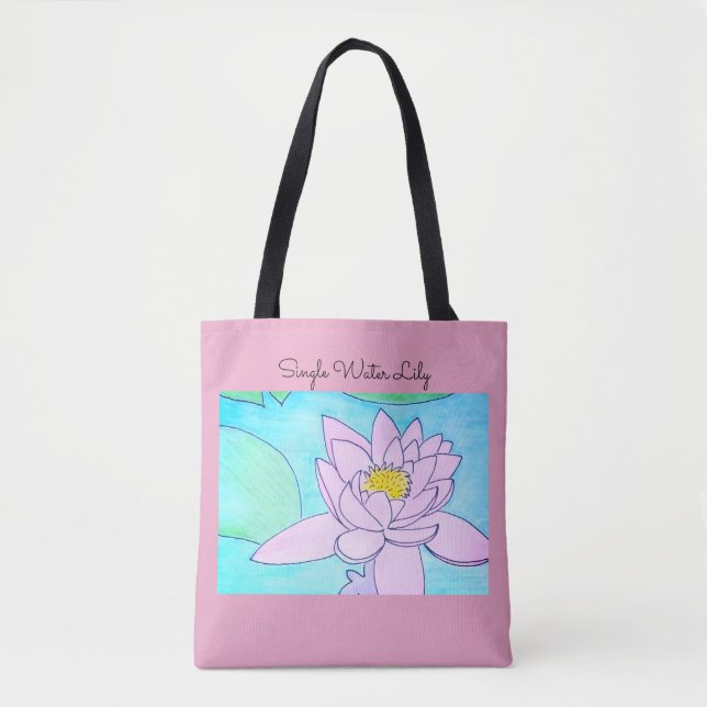 Single Water Lily  Tote Bag (Front)