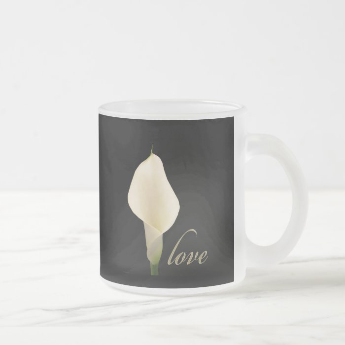 Single white calla lily mug