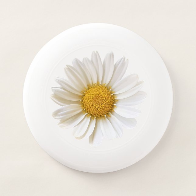 Single White Daisy Flower Wham-O Frisbee (Front)