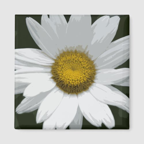 Single White Daisy Magnet