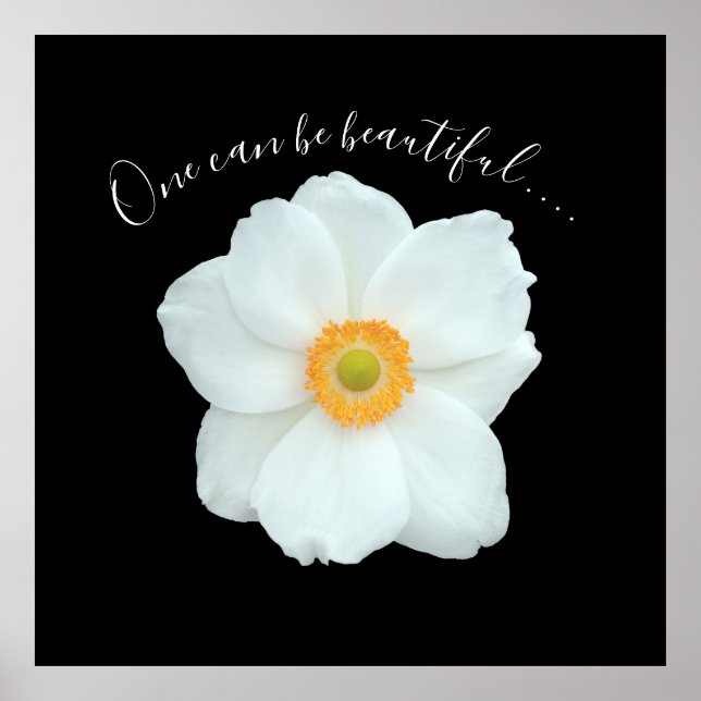 Single White Flower One Can Be Beautiful Poem  Poster (Front)