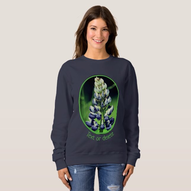 Single Wild Purple Lupine Flower Personalized  Sweatshirt (Front Full)