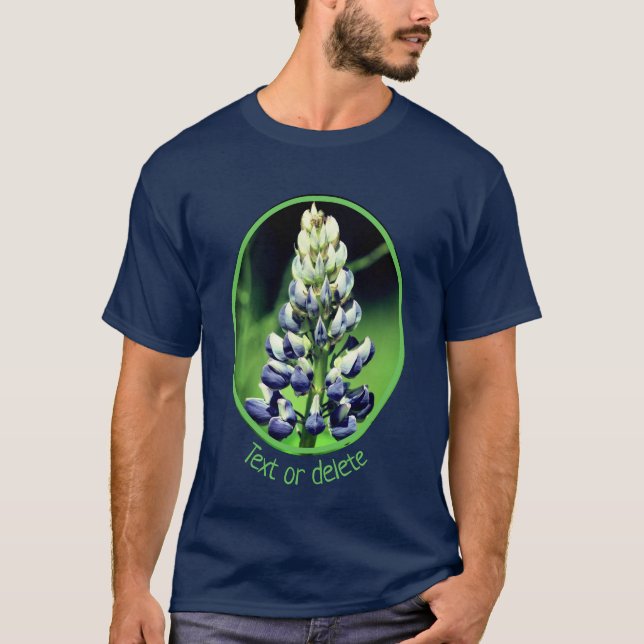 Single Wild Purple Lupine Flower Personalized T-Shirt (Front)