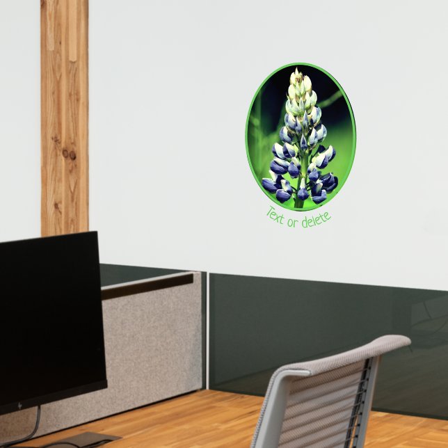 Single Wild Purple Lupine Flower Personalized  Wall Decal (Office 2)