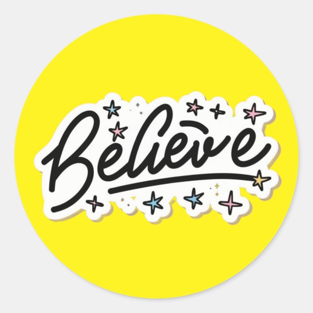 single word believe sticker (Front)