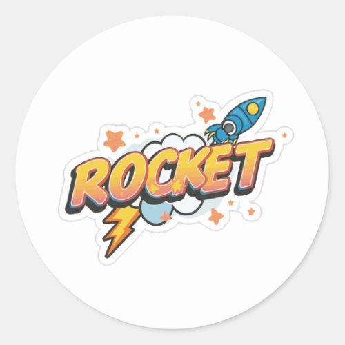 single word rocket sticker