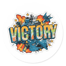 single word victory sticker