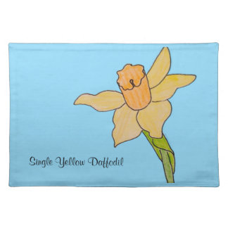 Single Yellow Daffodil with Orange Center Cloth Placemat
