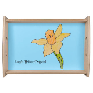 Single Yellow Daffodil with Orange Center Serving Tray