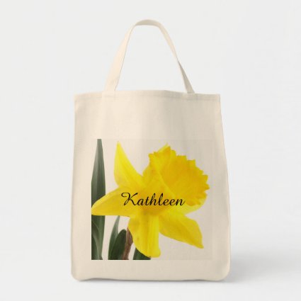 Single Yellow Narcissus Daffodil Tote Bag