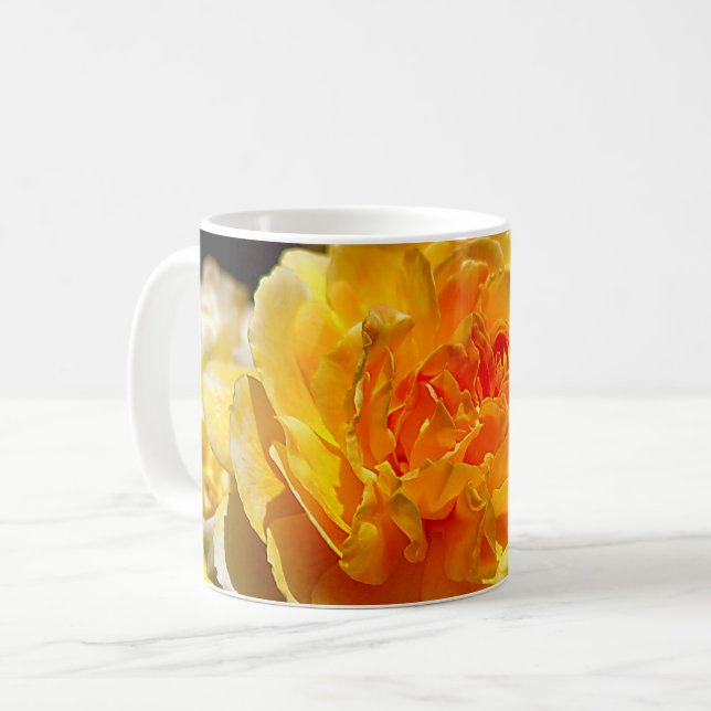 Single yellow rose coffee mug (Front Left)