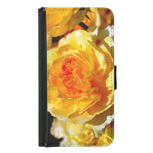 Single yellow rose         samsung galaxy s5 wallet case