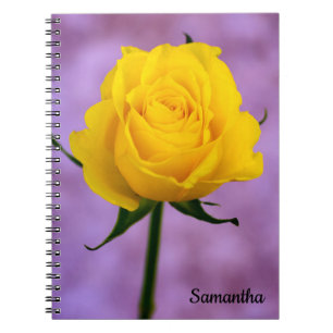 Single Yellow Rose Spiral notebook