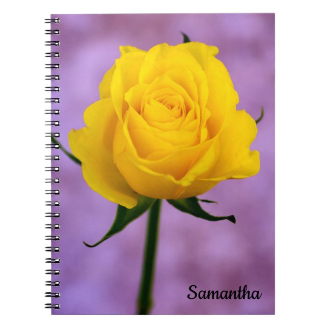 Single Yellow Rose Spiral notebook (Front)