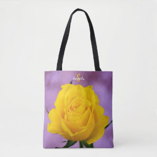 Single Yellow Rose Tote bag