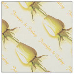 Single yellow rose wedding custom name fabric