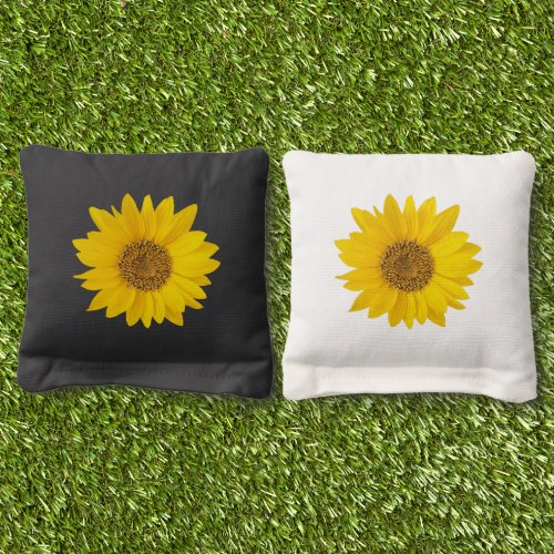 Single Yellow Sunflower Cornhole Bags