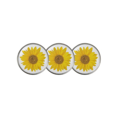 Single Yellow Sunflower Golf Ball Marker