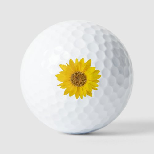 Single Yellow Sunflower Golf Balls
