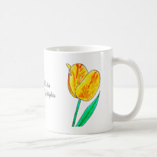 Single Yellow Tulip Red Highlights  Coffee Mug