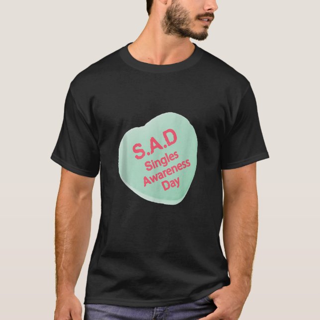 Singles Awareness Day Green Candy Heart S A D Tank (Front)