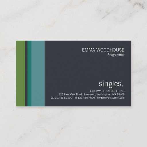 Customizable Singles No. 0128 Business Card