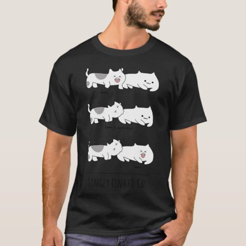 Singly Linked List Cats Biting Each Other   T_Shirt