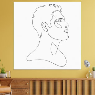 Singular Essence – Minimalist Male Line Art Canvas Print