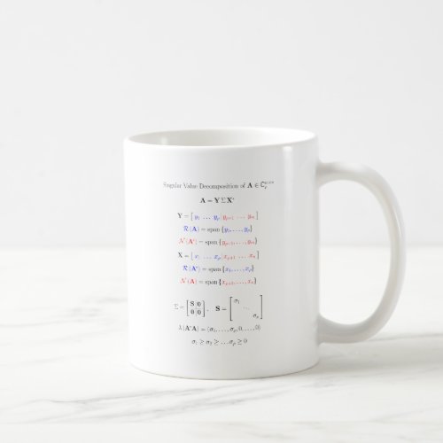 Singular value decomposition into subspaces coffee mug