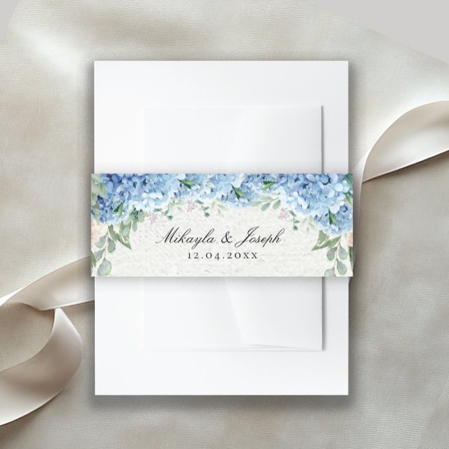 SINI Blue Hydrangea Invitation Belly Band (Creator Uploaded)