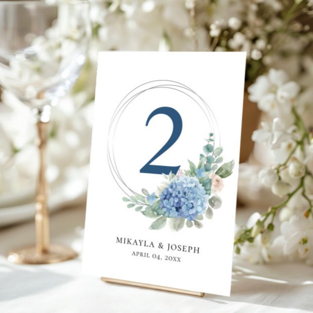 SINI Blue Hydrangea Table Number Card (Creator Uploaded)