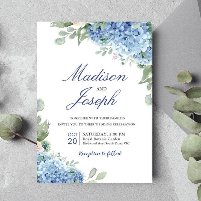 SINI Blue Hydrangea Wedding Invite (Creator Uploaded)