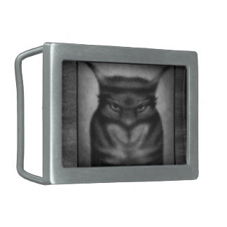 Sinister Cat Rectangular Belt Buckle