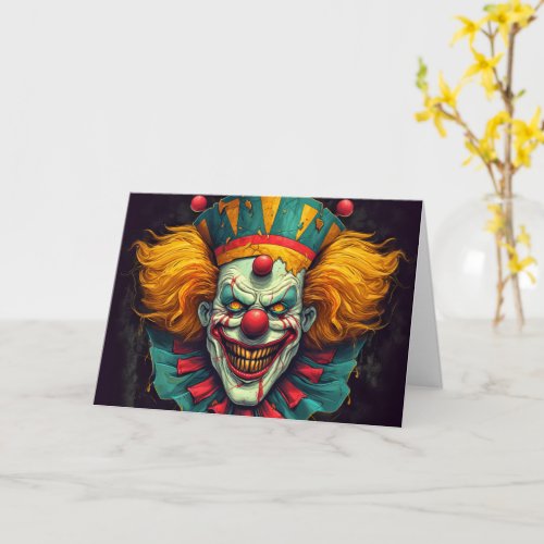 Sinister Circus Clown _ Happy Halloween Card