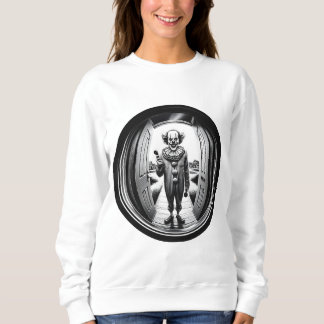 Sinister Clown at Your Door | Fisheye Sweatshirt