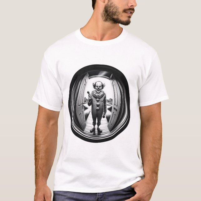 Sinister Clown at Your Door | Fisheye T-Shirt (Front)