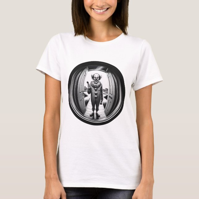Sinister Clown at Your Door | Fisheye T-Shirt (Front)