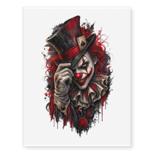 Sinister Clown Temporary Tattoo – Creepy Clown