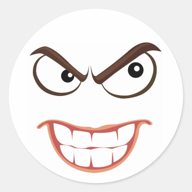 SINISTER FACE CLASSIC ROUND STICKER (Front)