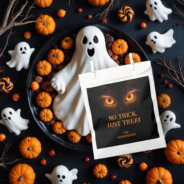 Sinister Glowing Orange Eyes Halloween Favor Bag (Sinister Glowing Orange Eyes Halloween Favor Bags.)