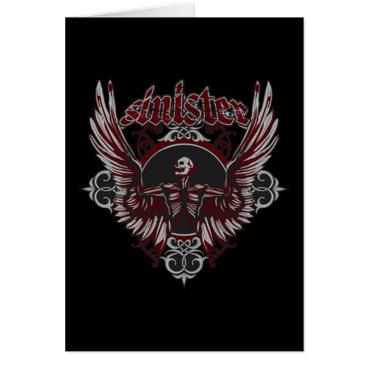 Sinister Gothic Angel With Wings Cards (Front)