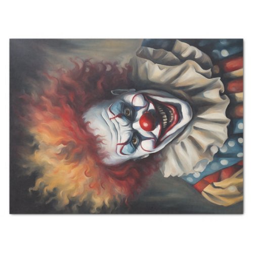 Sinister Grin Scary Clown Decoupage  Tissue Paper